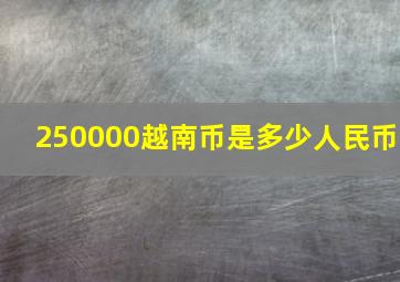 250000越南币是多少人民币