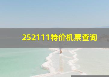 252111特价机票查询