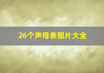 26个声母表图片大全