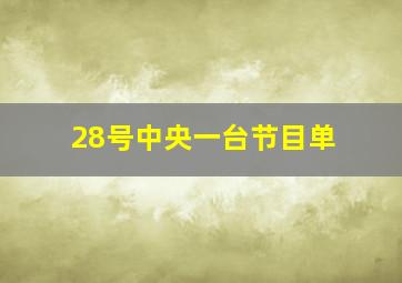 28号中央一台节目单