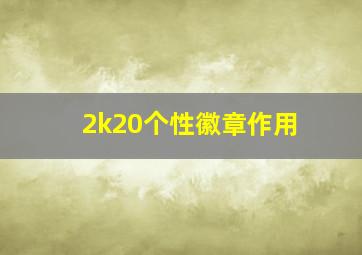 2k20个性徽章作用