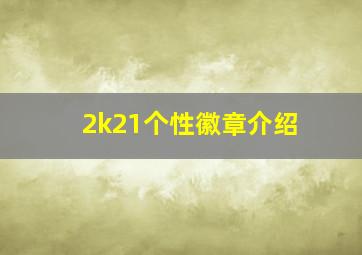 2k21个性徽章介绍