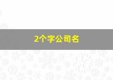 2个字公司名