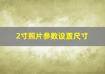 2寸照片参数设置尺寸