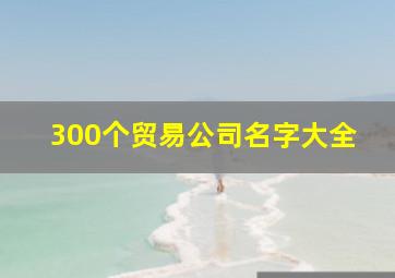 300个贸易公司名字大全