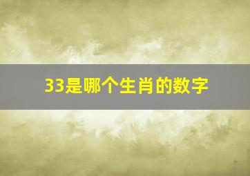 33是哪个生肖的数字