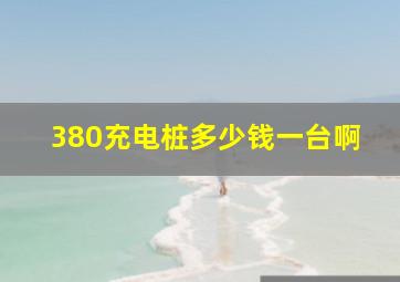 380充电桩多少钱一台啊