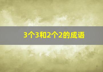 3个3和2个2的成语