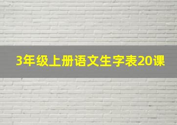 3年级上册语文生字表20课