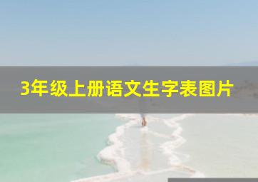 3年级上册语文生字表图片