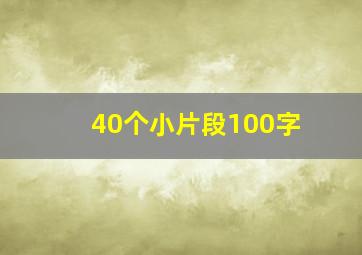 40个小片段100字