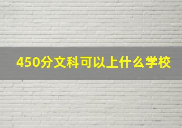 450分文科可以上什么学校