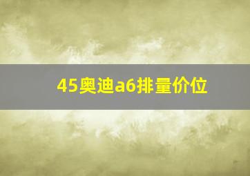 45奥迪a6排量价位