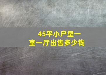 45平小户型一室一厅出售多少钱