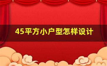 45平方小户型怎样设计