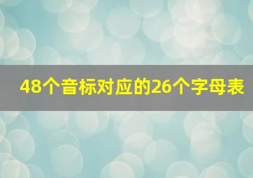 48个音标对应的26个字母表