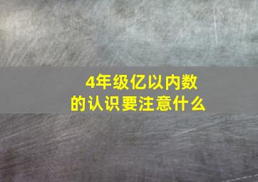 4年级亿以内数的认识要注意什么