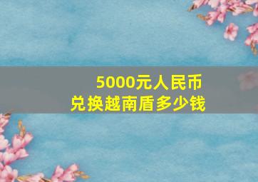 5000元人民币兑换越南盾多少钱