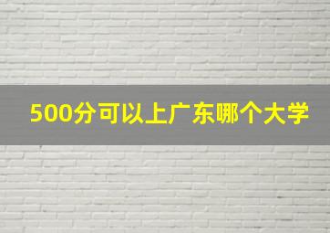 500分可以上广东哪个大学