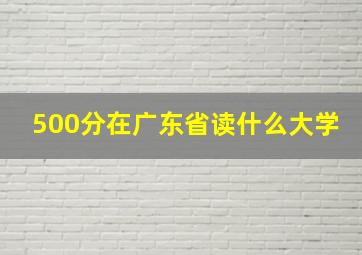 500分在广东省读什么大学