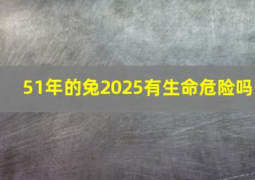 51年的兔2025有生命危险吗