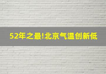 52年之最!北京气温创新低