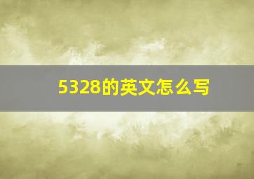 5328的英文怎么写