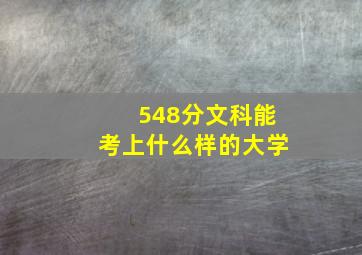 548分文科能考上什么样的大学