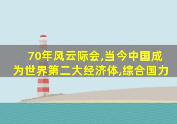 70年风云际会,当今中国成为世界第二大经济体,综合国力