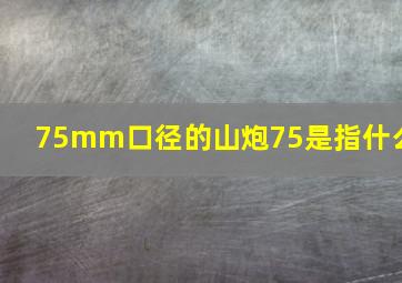 75mm口径的山炮75是指什么