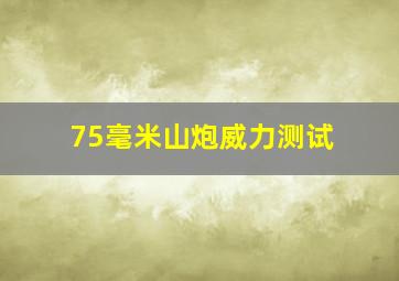 75毫米山炮威力测试