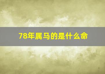 78年属马的是什么命