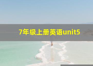 7年级上册英语unit5