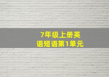 7年级上册英语短语第1单元