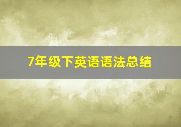 7年级下英语语法总结