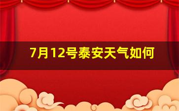 7月12号泰安天气如何