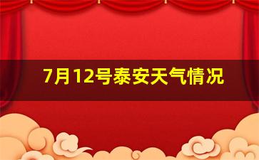 7月12号泰安天气情况