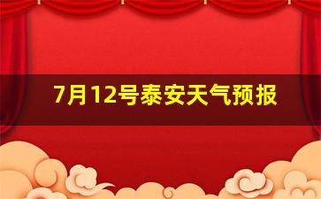 7月12号泰安天气预报