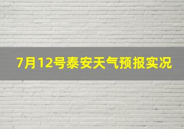 7月12号泰安天气预报实况