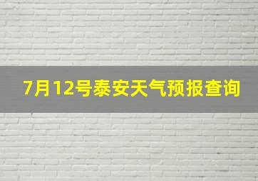 7月12号泰安天气预报查询