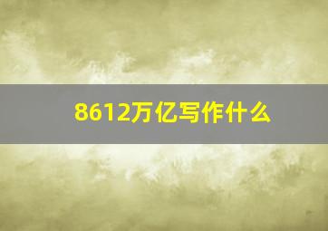 8612万亿写作什么