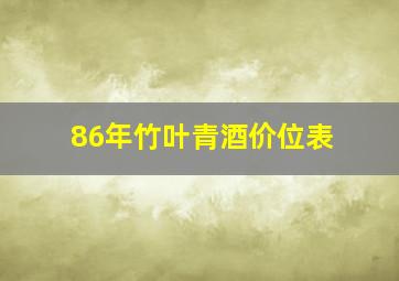 86年竹叶青酒价位表