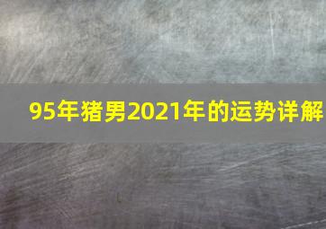 95年猪男2021年的运势详解