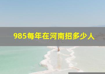 985每年在河南招多少人