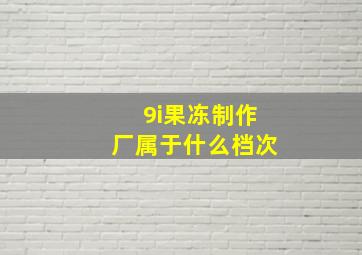 9i果冻制作厂属于什么档次