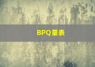 BPQ量表