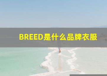 BREED是什么品牌衣服