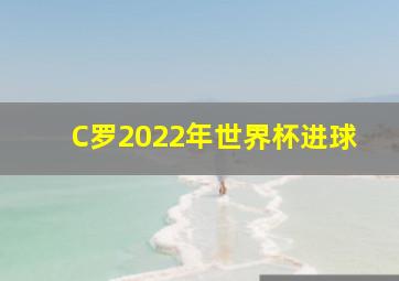 C罗2022年世界杯进球