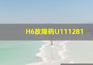 H6故障码U111281