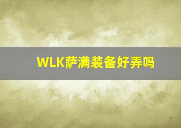 WLK萨满装备好弄吗